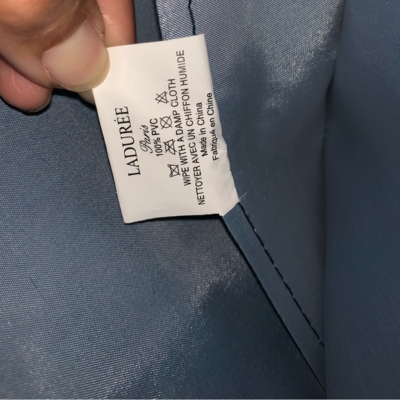 Rare Ladurée Paris Les Secrets Patent Navy Cat Large Tote Bag Hard to Find Print - Picture 13 of 15